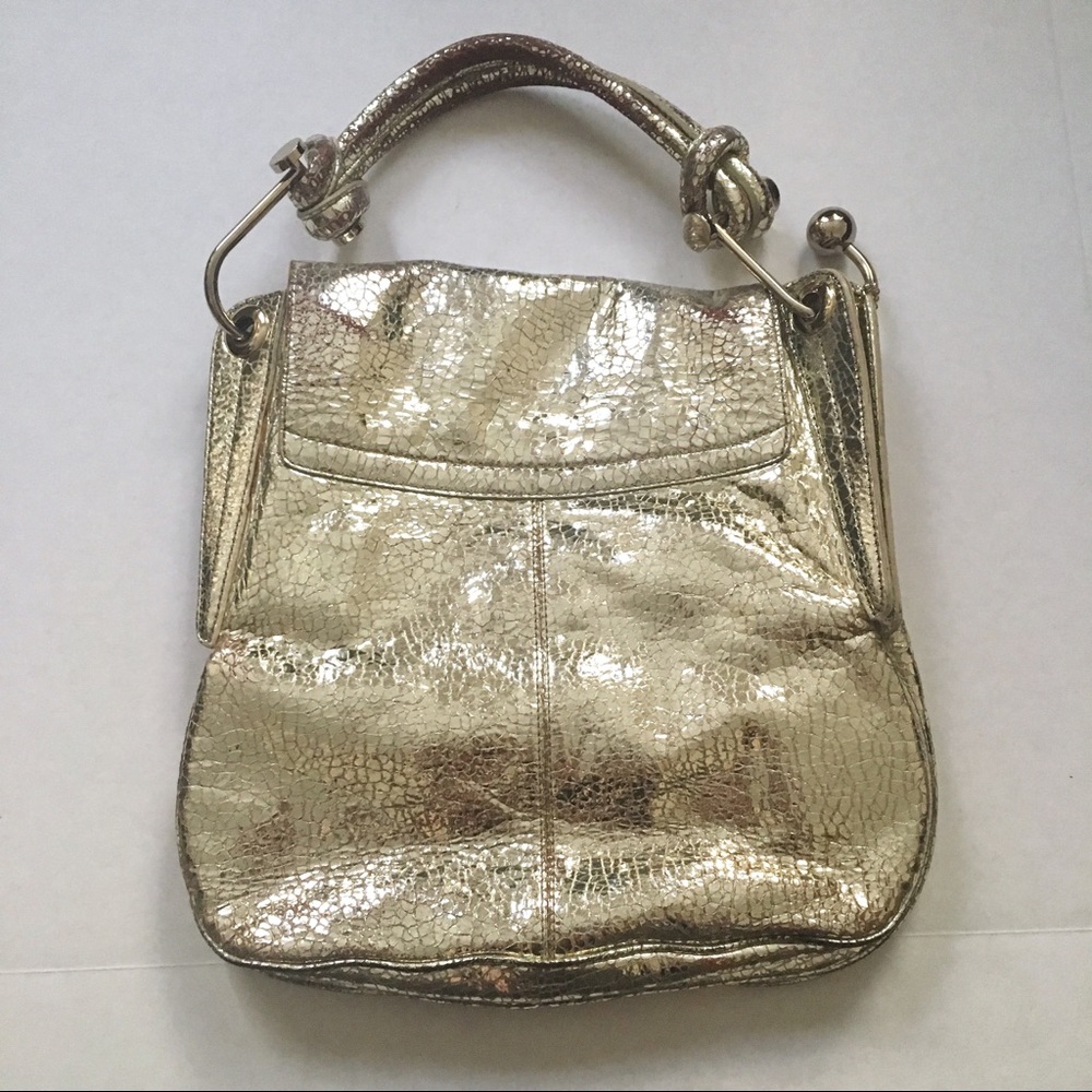 Steven by Steve Madden Gold Cracked Leather Bag - Picture 4 of 8